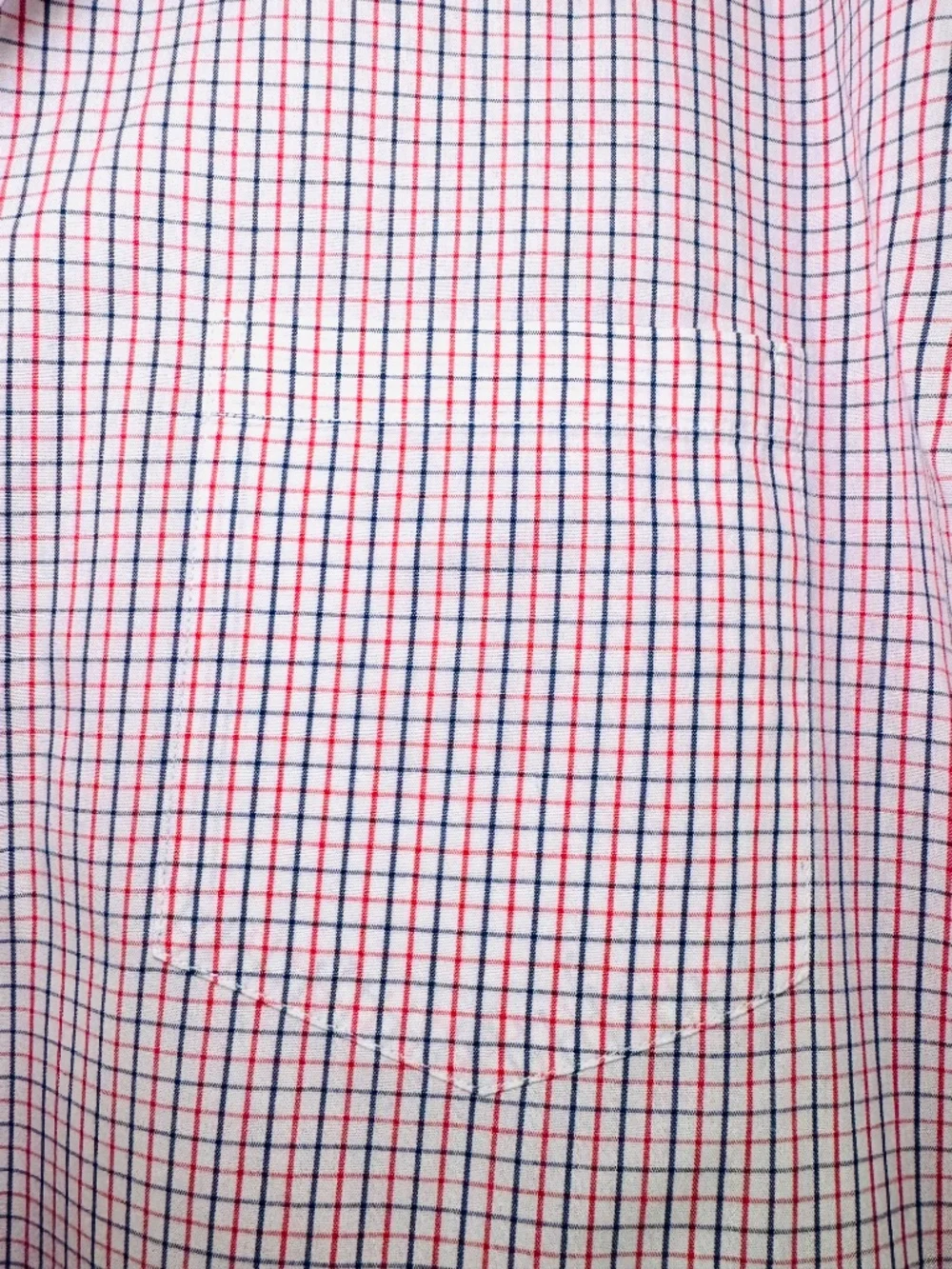 J Crew Dress Shirt Mens XL Tailored Fit Red White Blue Plaid 100% Cotton Classic